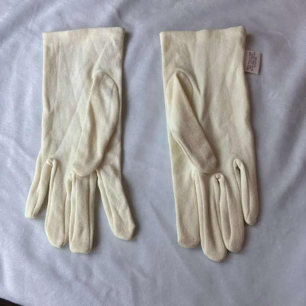 Vintage Jockey For Her 100% Nylon Ivory Cream Gloves Small Classic Layer READ